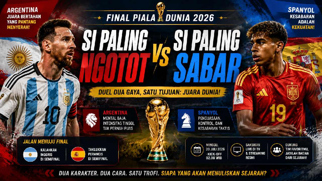 Final Piala Dunia 2026: Duel Mental Baja Argentina Melawan Kesabaran Taktis Spanyol