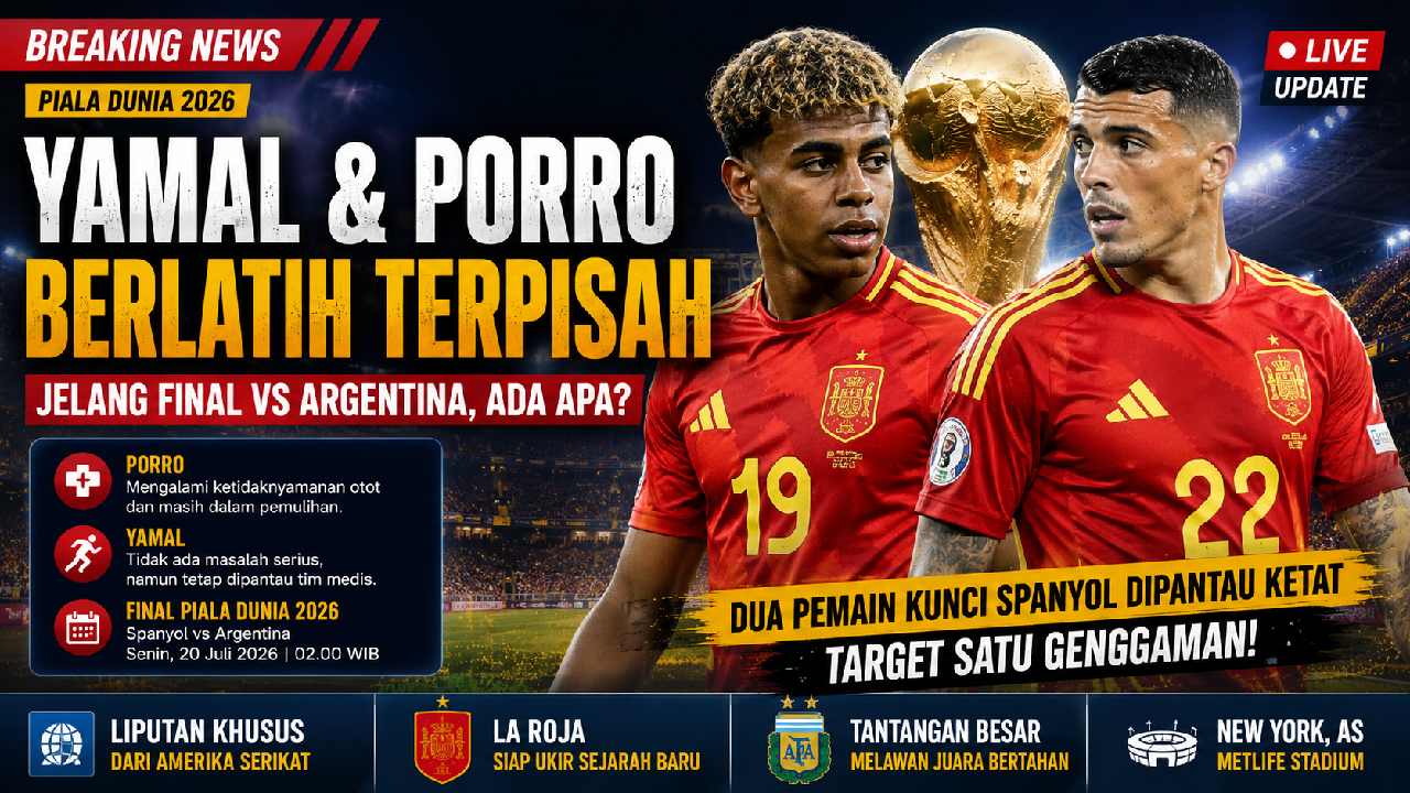 Yamal dan Porro Berlatih Terpisah Jelang Final Piala Dunia 2026, Ada Apa?