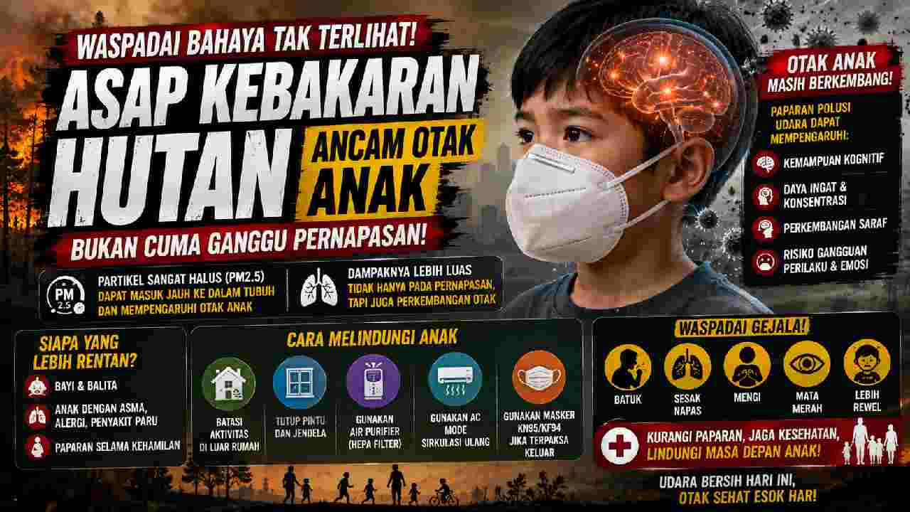 Asap Kebakaran Hutan Bisa Mengancam Otak Anak, Orangtua Perlu Lebih Waspada