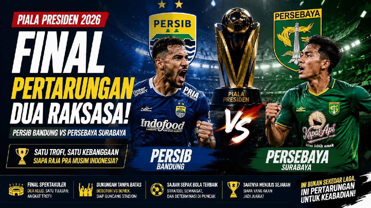 Jadwal Final Piala Presiden 2026: Persib Bandung Tantang Persebaya dalam Duel Bergengsi