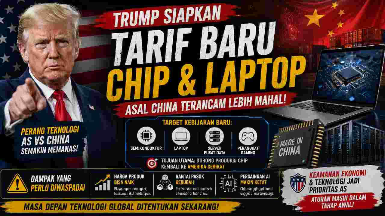 Trump Siapkan Tarif Baru Chip China, Laptop dan Server Terancam Lebih Mahal