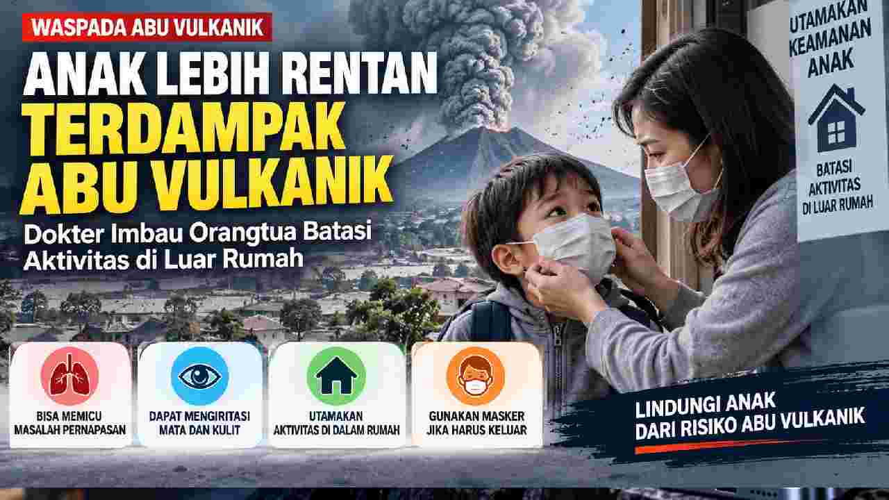 Anak Rentan Terpapar Abu Vulkanik, Orangtua Perlu Batasi Aktivitas Luar