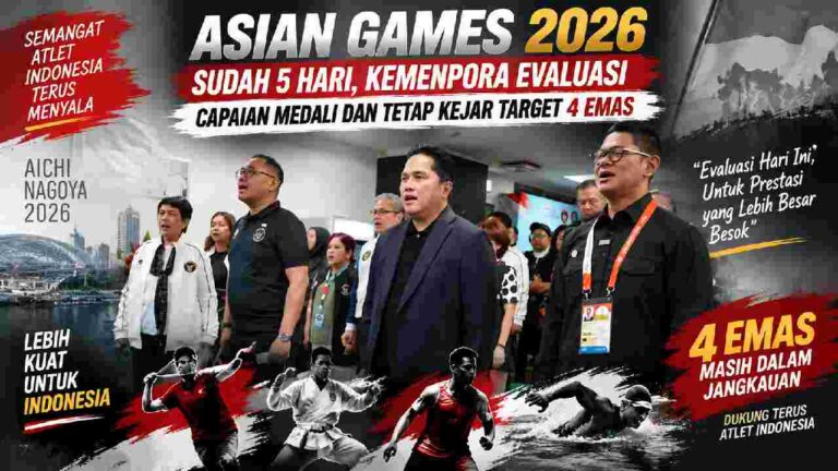 Asian Games 2026 Memasuki Hari Kelima, Indonesia Evaluasi Medali dan Kejar Target Emas