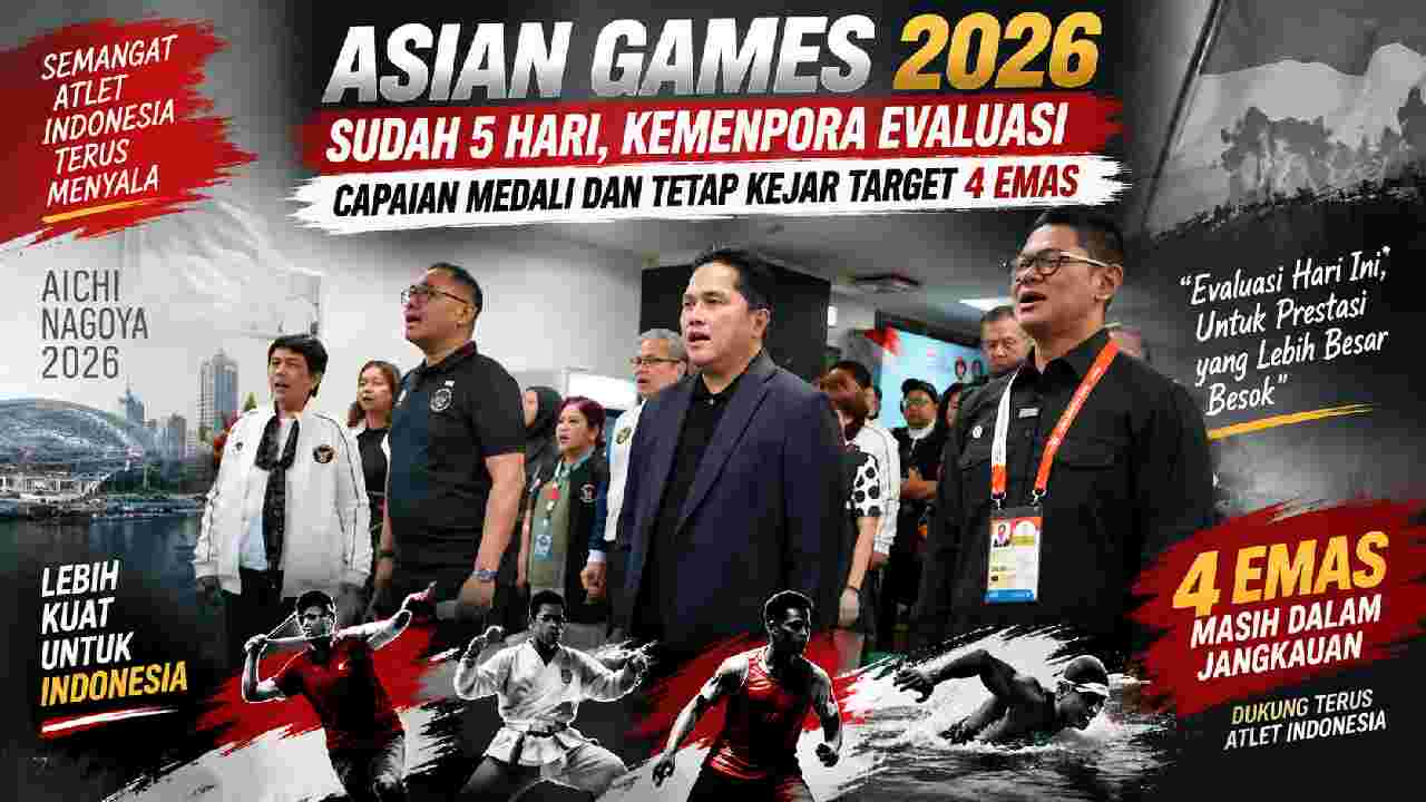 Asian Games 2026 Memasuki Hari Kelima, Indonesia Evaluasi Medali dan Kejar Target Emas