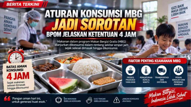 Aturan Konsumsi MBG Jadi Sorotan, BPOM Jelaskan Ketentuan 4 Jam