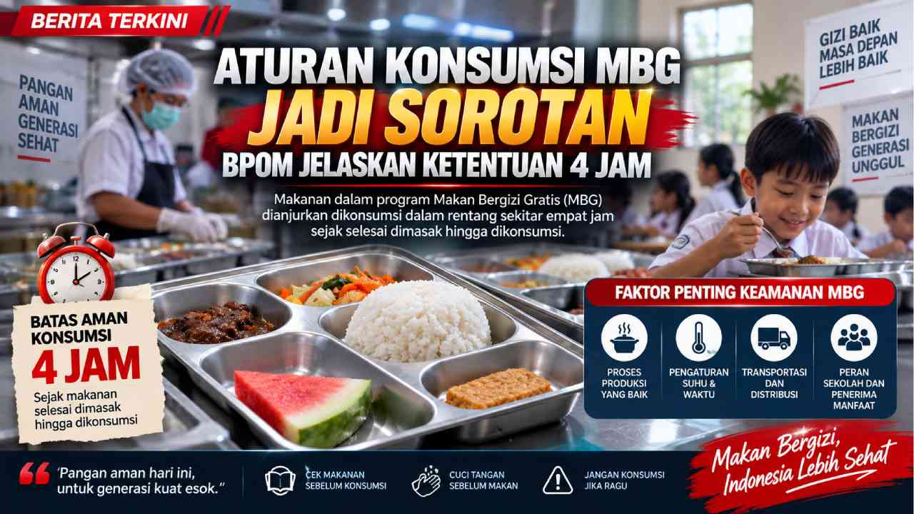 Aturan Konsumsi MBG Jadi Sorotan, BPOM Jelaskan Ketentuan 4 Jam