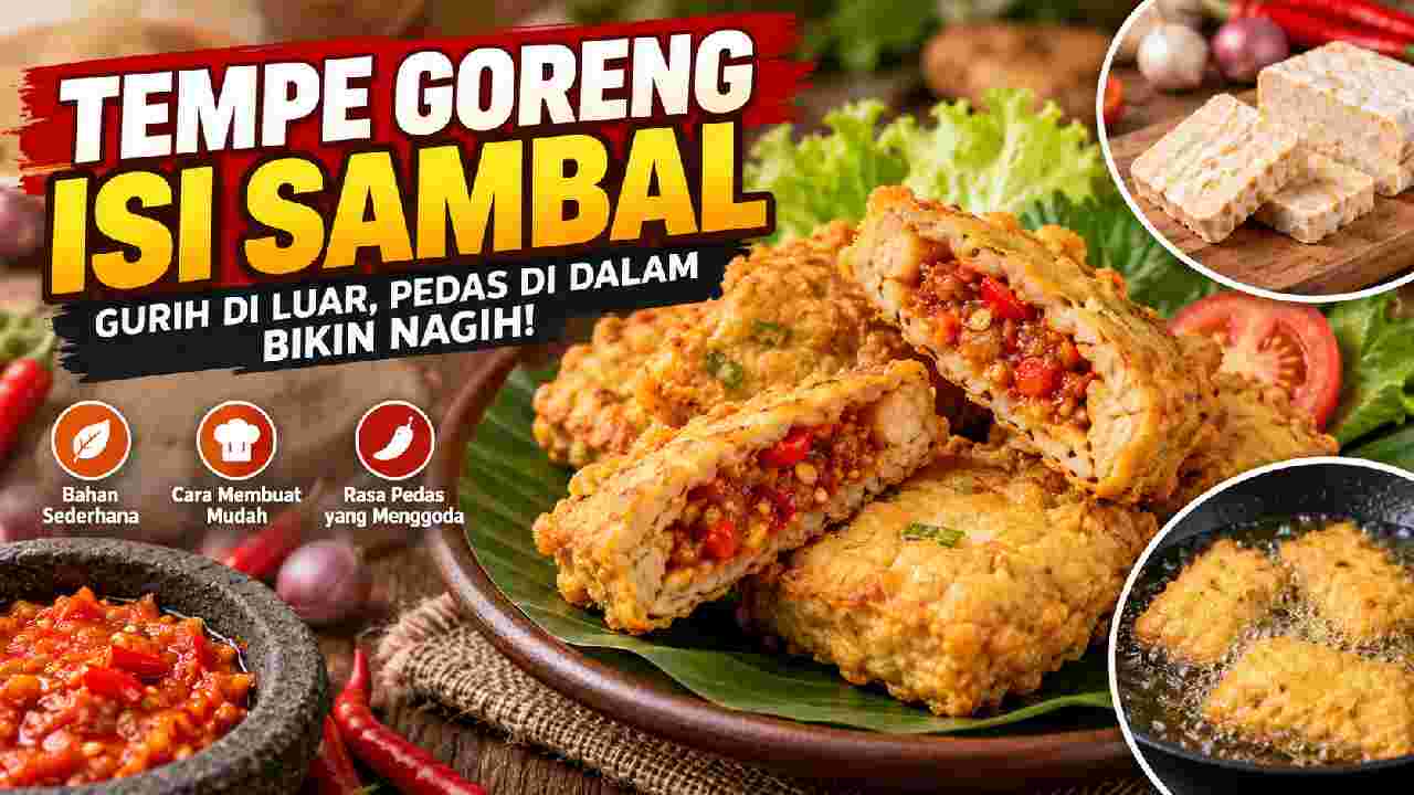 Tempe Goreng Isi Sambal, Camilan Renyah dengan Kejutan Pedas