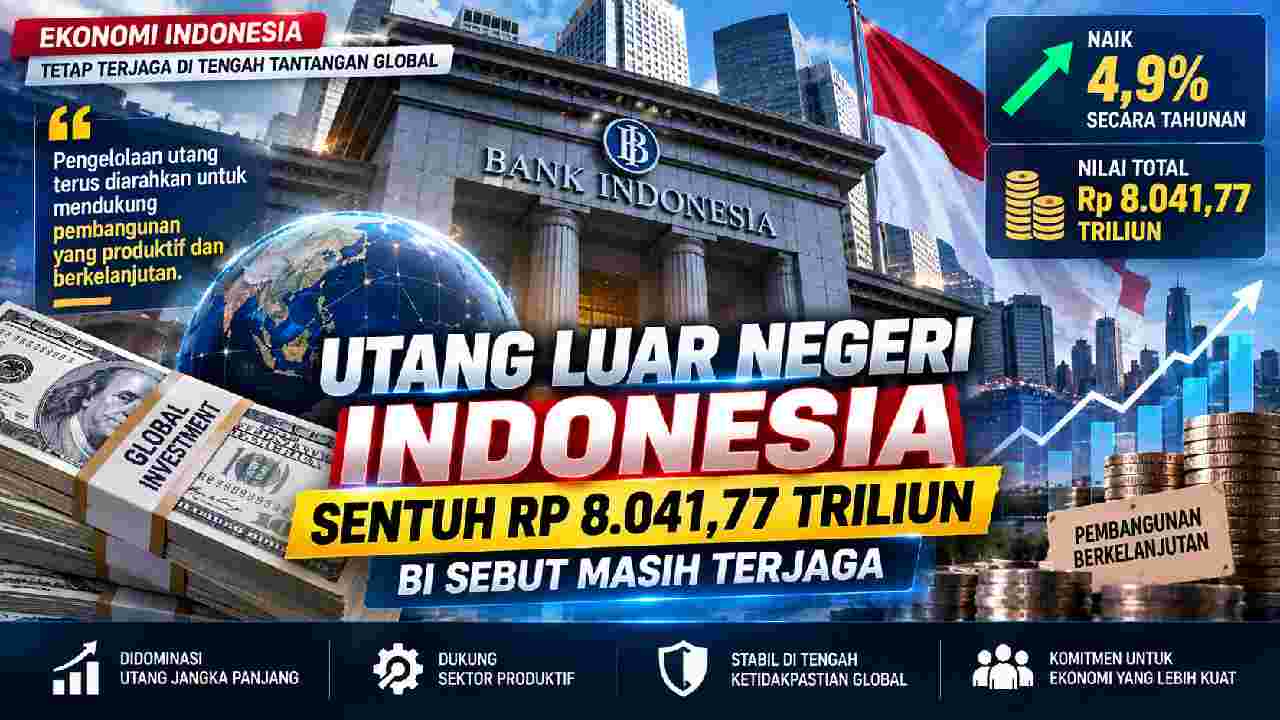 Utang Luar Negeri Indonesia Tembus Rp8.041 Triliun, BI Sebut Tetap Terkendali