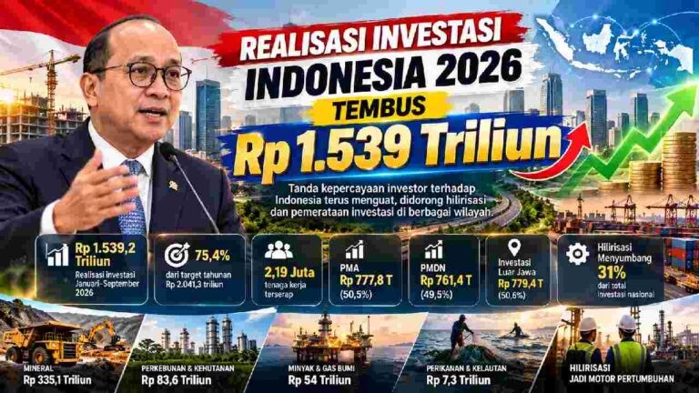 Investasi Indonesia Tembus Rp1.539 Triliun, Hilirisasi Makin Menguat